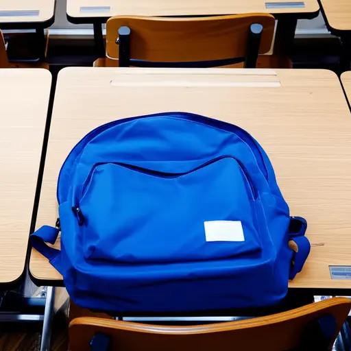 这个蓝色的书包是我的。