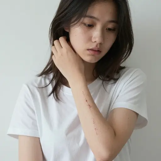 事故在她手臂上留下了一个难看的疤痕。