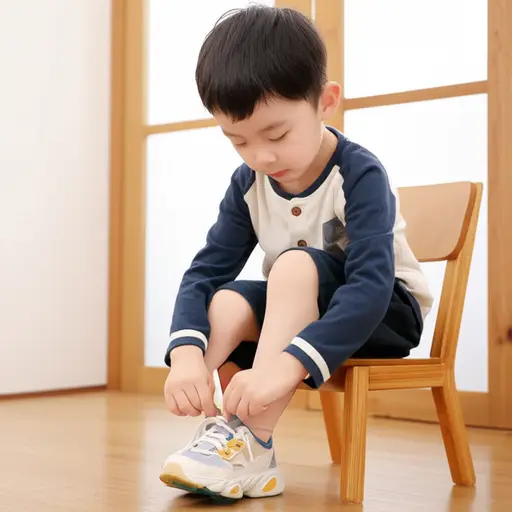 我五岁的时候就能自己系鞋带了。