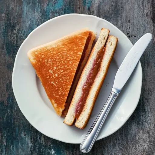 我给自己做了一个花生酱果冻三明治。