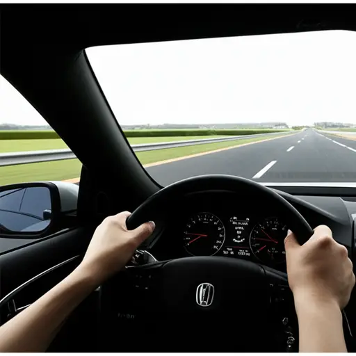 他每天通勤上班要开很长一段路。