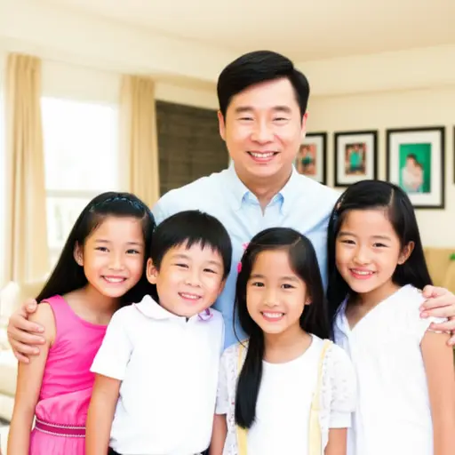 他成功抚养了四个孩子。