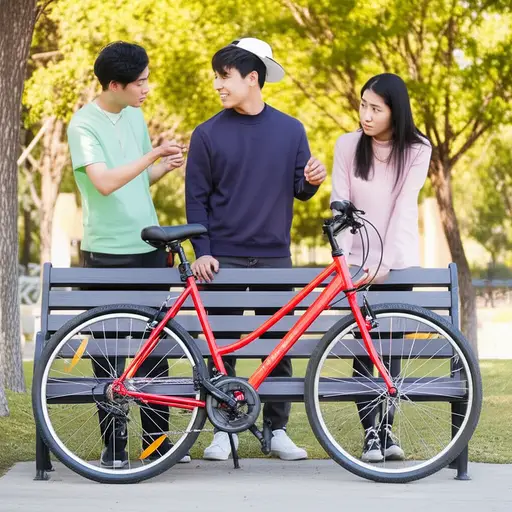 这辆自行车是我们的，不是他们的。