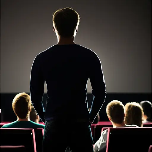 我看不见屏幕，因为有个高个子的人在前面。