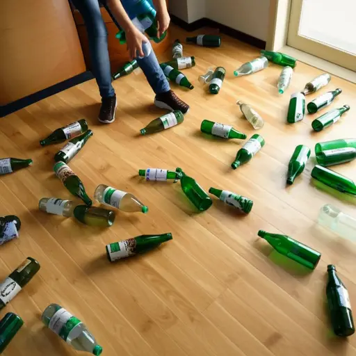 我把房子里各个地方的二十个瓶子收集起来。