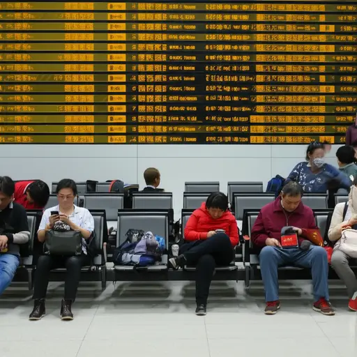 我们不得不在机场忍受九小时的延误。