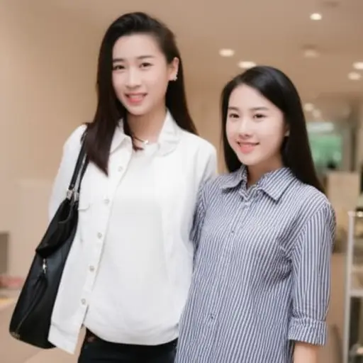 她相当矮，与她高挑的姐姐形成对比。