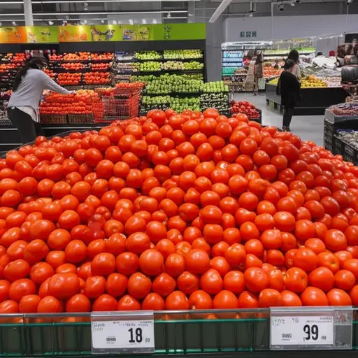 这个季节西红柿很便宜。