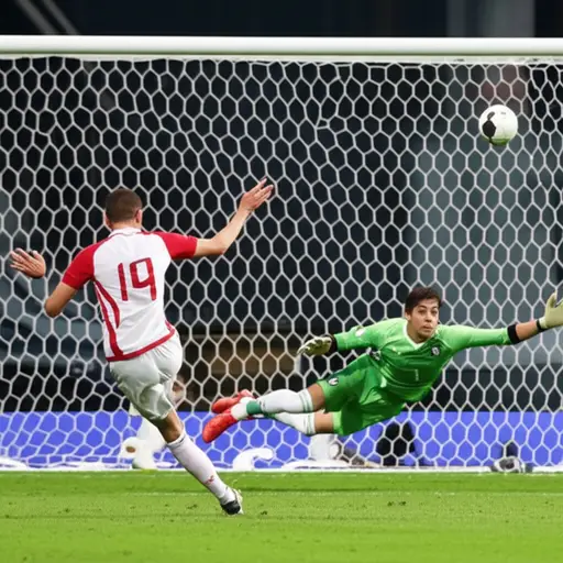 他在禁区外射门，打入了一记精彩进球。