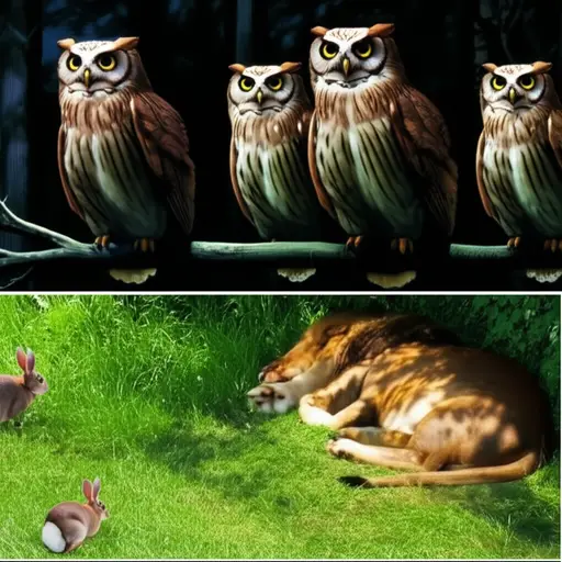 许多动物在白天睡觉，在夜晚捕猎。