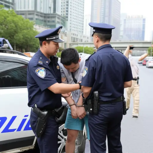 警察逮捕了一个危险的罪犯。