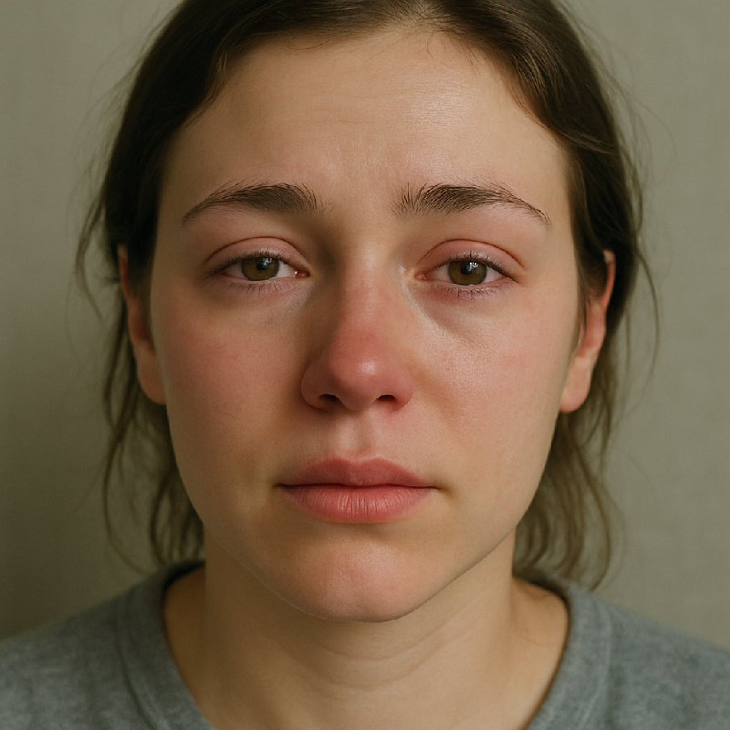 我的眼睛哭肿了。