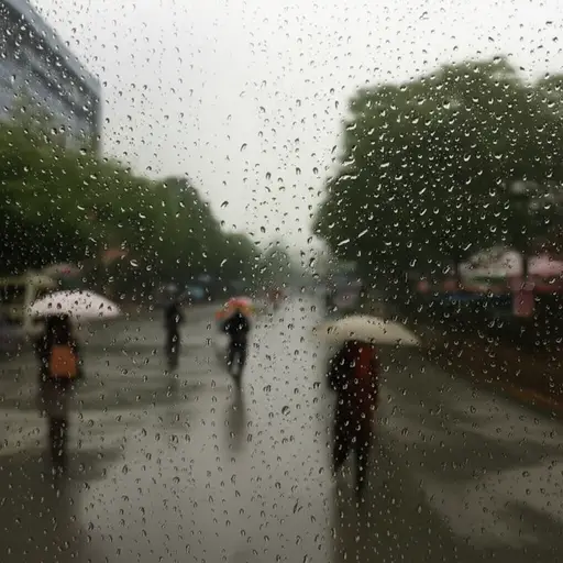 这种天气我们不能出去——雨下得很大！