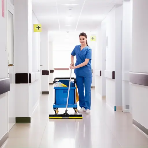 她在医院做清洁工。