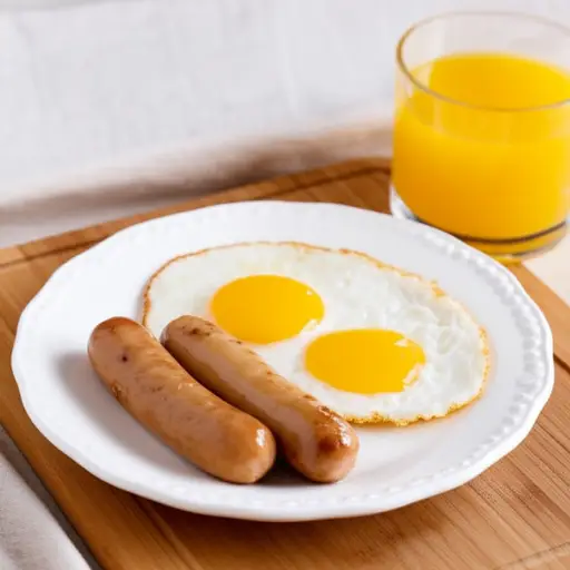 香肠和鸡蛋是经典的早餐组合。