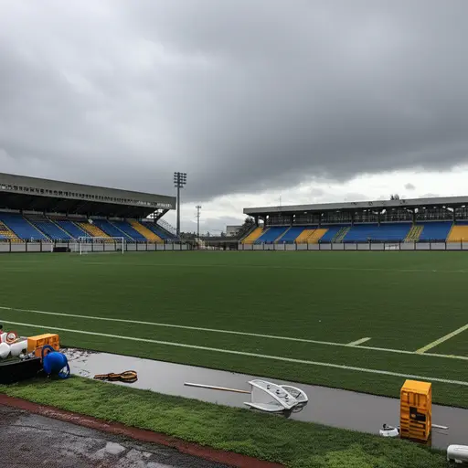 比赛因恶劣天气而被取消了。