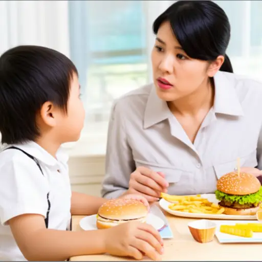 我妈妈说我应该少吃快餐。
