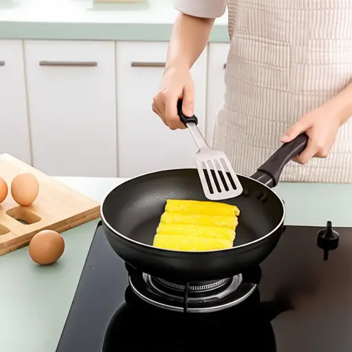 她是用鸡蛋做的煎蛋卷。