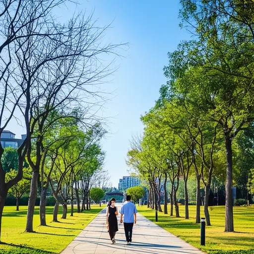 我们可以去我镇中心区域的公园散步。