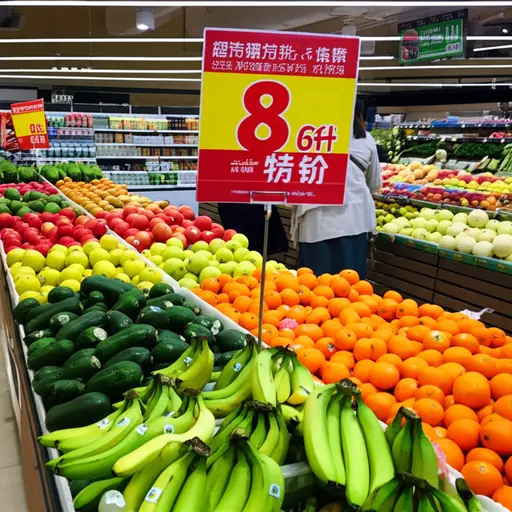 超市正在推广新鲜农产品的特价。