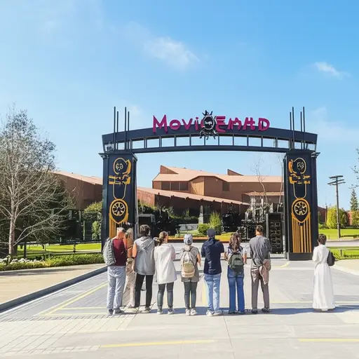 在我们的旅途中，我们参观了一家著名的电影制片厂。