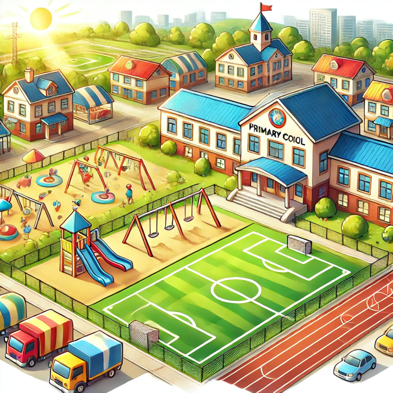 这所学校很大。