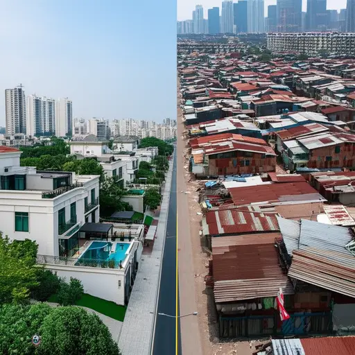 过去十年间，贫富之间的差距急剧扩大。