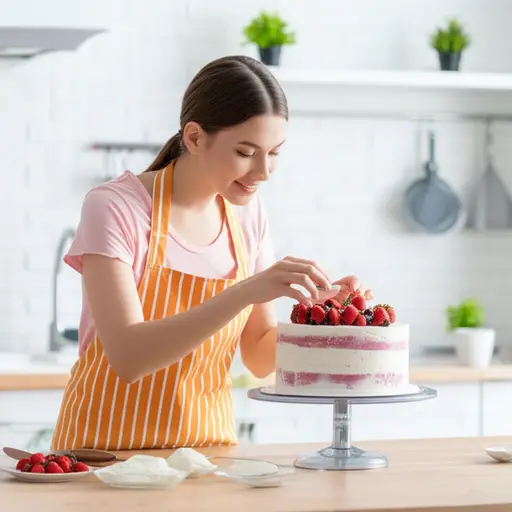 她自己做了这个蛋糕。