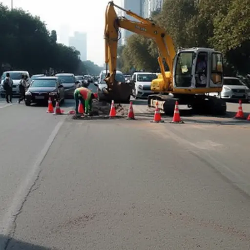 施工耽搁了早上的通勤。