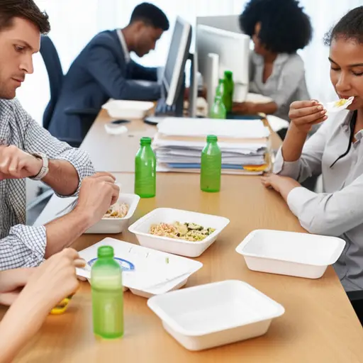 我们快速吃了午饭然后回去工作了。