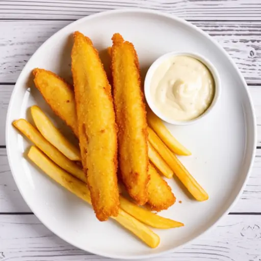 我喜欢吃鱼和薯条。