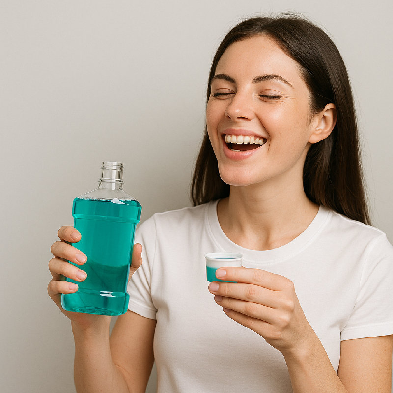 使用漱口水保持口气清新。