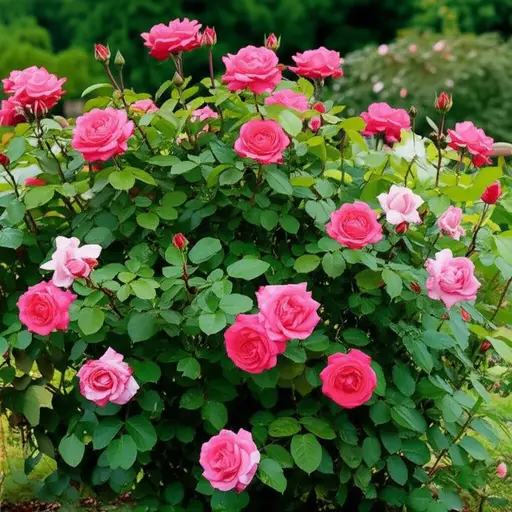 花园里开满了美丽芬芳的玫瑰。