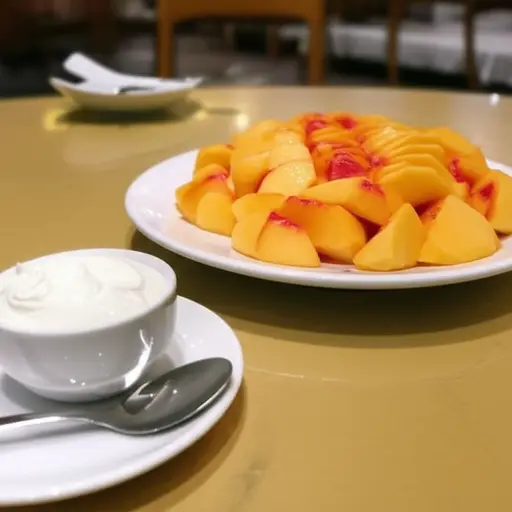 你想要桃子和奶油作为甜点吗？