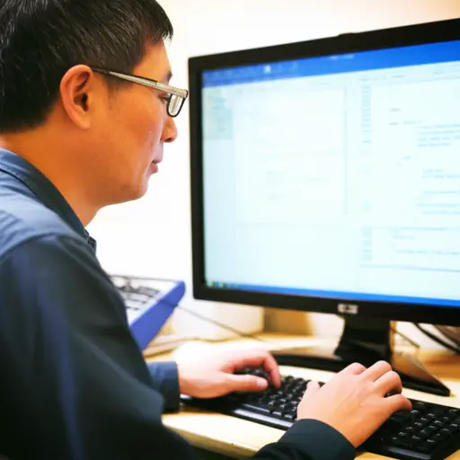 我爸爸在电脑上写了一个新程序。