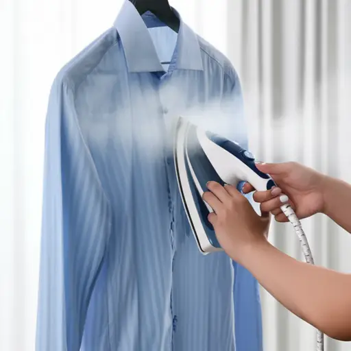 请用蒸汽熨斗去除你衬衫上的褶皱。