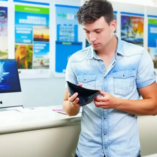 他因为缺现金而无法参加这次旅行。