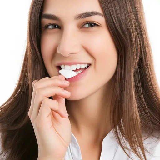 她在嚼口香糖。