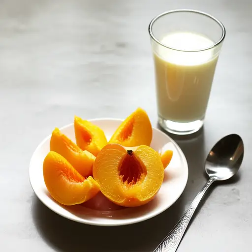 我早餐经常吃桃子和酸奶。