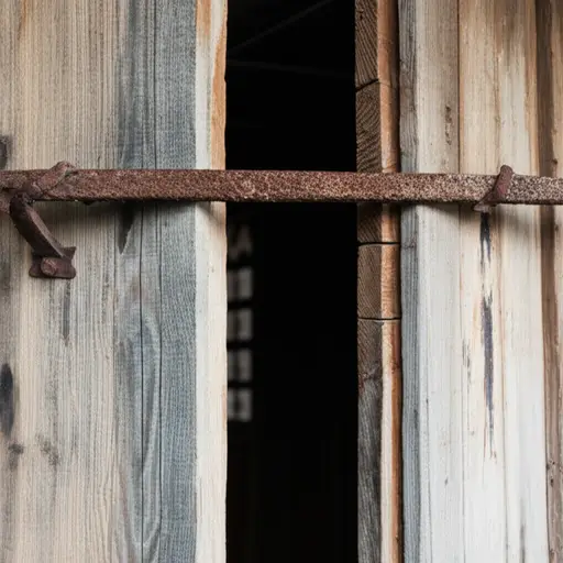 门用一根铁条固定。