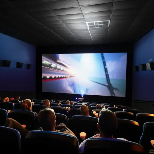 电影开始时，我们会打开投影仪。