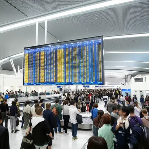 数百人聚集在机场等待拳击手的到来。