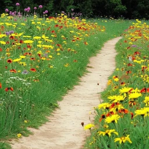 这条小路一直延伸到森林的边缘。