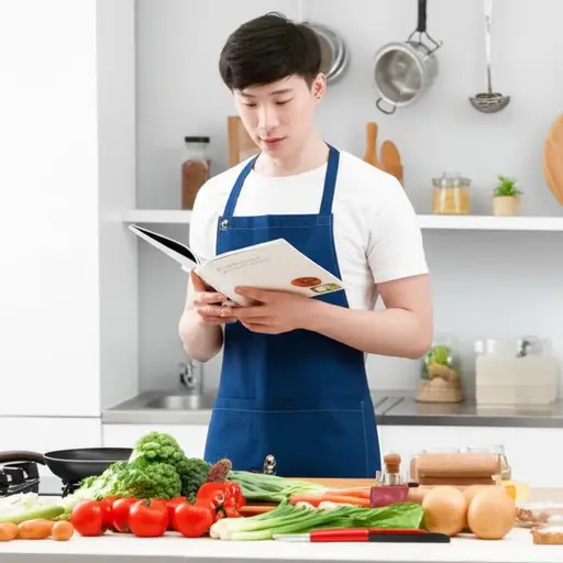 有一天，他决定学习烹饪。