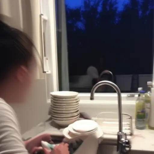 晚饭后，我洗了碗碟。