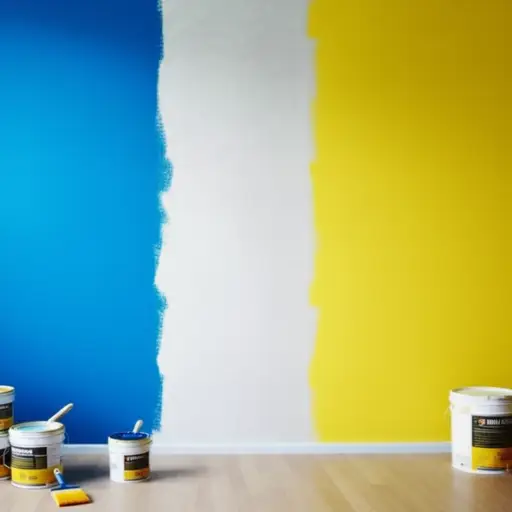 我想把房间漆成蓝色和黄色。