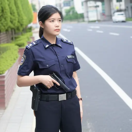 警察拔出了她的枪。