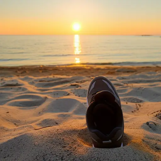 在海滩上散步后，我感到鞋子里有一粒细小的沙子。