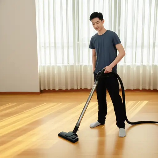 他花了下午时间做家务活。