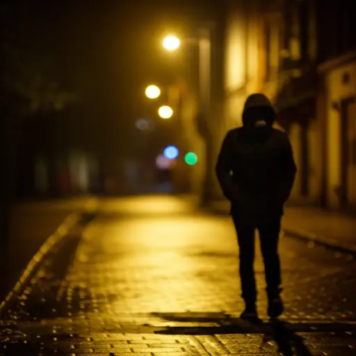 当我独自在黑暗中行走时，我感到非常害怕。